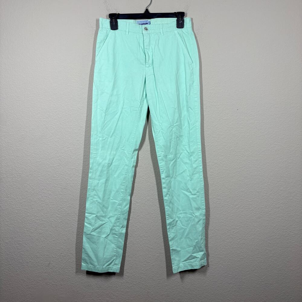 Les Canebiers Saint Tropez Mens XS Tartane Chino Pants Mint Green Cotton